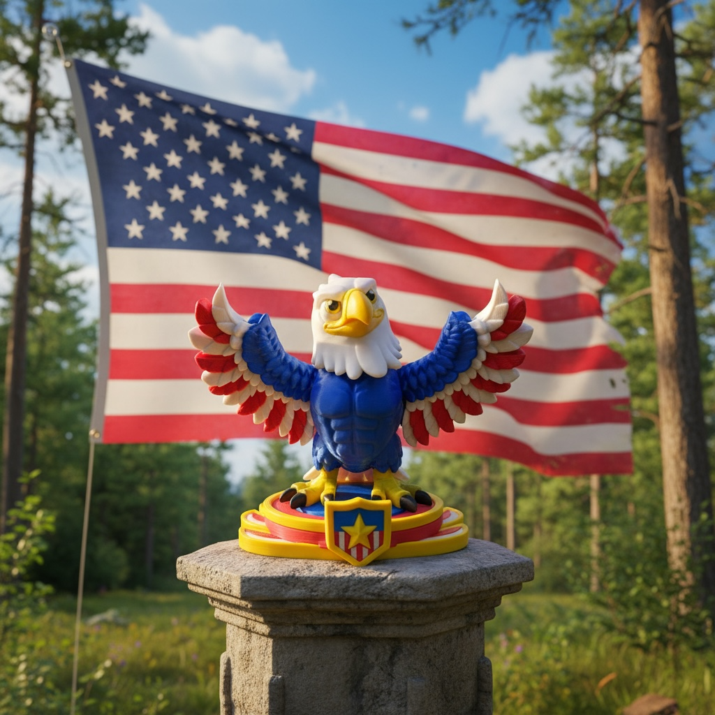 Freedom Bald Eagle – 3D Printed Patriotic American Eagle | Red, White & Blue Wings | 8" Tall
