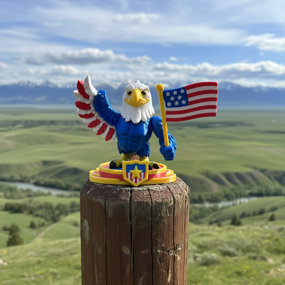 Freedom Bald Eagle – 3D Printed Patriotic American Eagle | Red, White & Blue Wings | 8" Tall